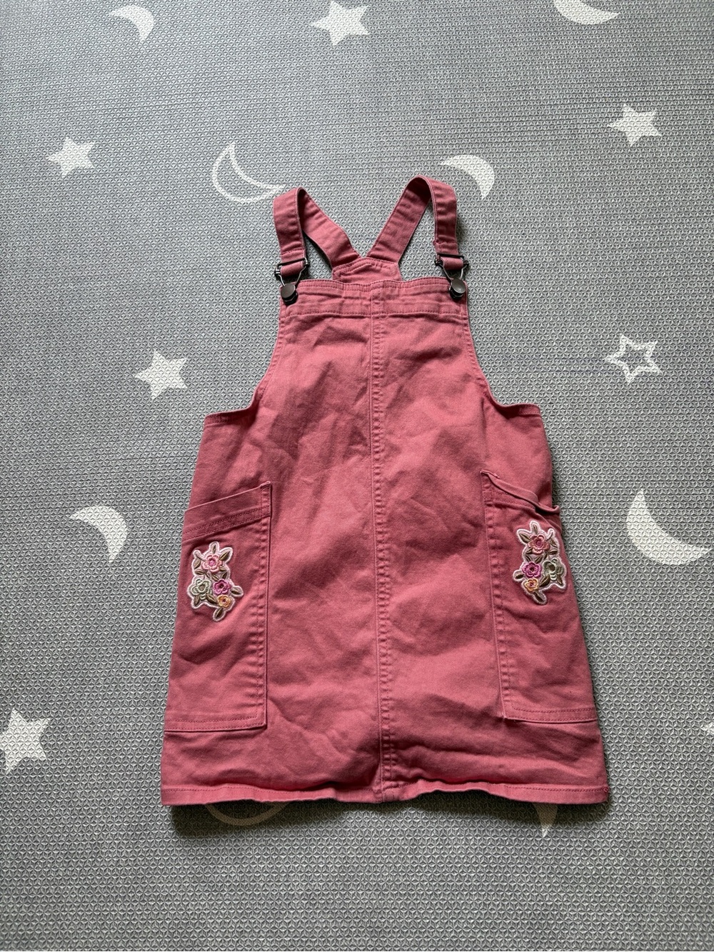 Garanimals Rose Pink Embroidered Pocket Overall Dress